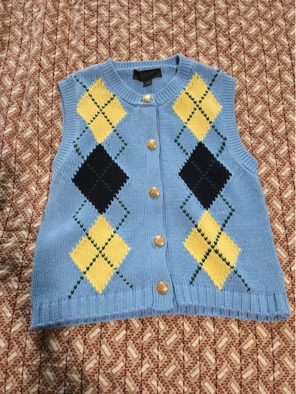 Zara black label  argyle  sweater vest  womens size s